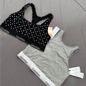 Calvin Klein Black and Gray Sports Bra Set